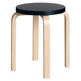 Artek Standard Collection - Stool E60 Kruk berken, zwart gelakt