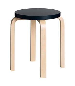 Artek - Stool E60 birch, black lacquered