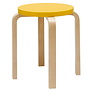 Artek Standard Collection - Stool E60 birch, yellow lacquered