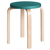 Stool E60 Kruk berken, petrol gelakt