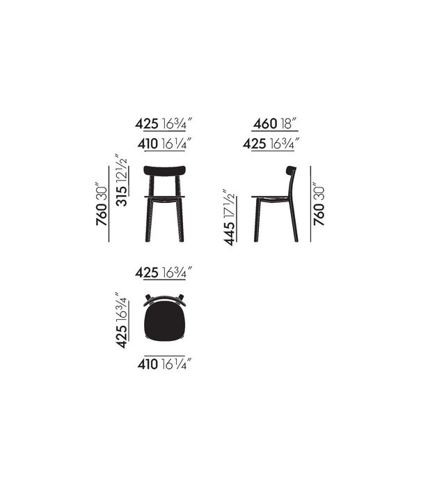 Vitra  Vitra - All Plastic Stoel White, Two Tone