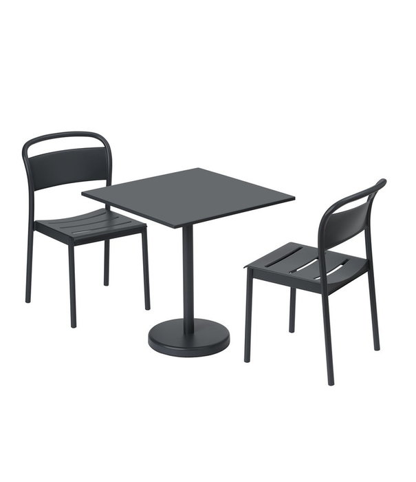 Muuto  Muuto Outdoor - Linear Steel Side Chair Zwart