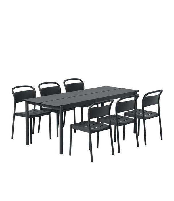 Muuto  Linear Steel Side Stoel Zwart