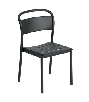 Linear Steel Side Chair Zwart