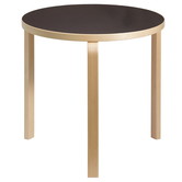 Artek - Aalto Table round 90B black lino