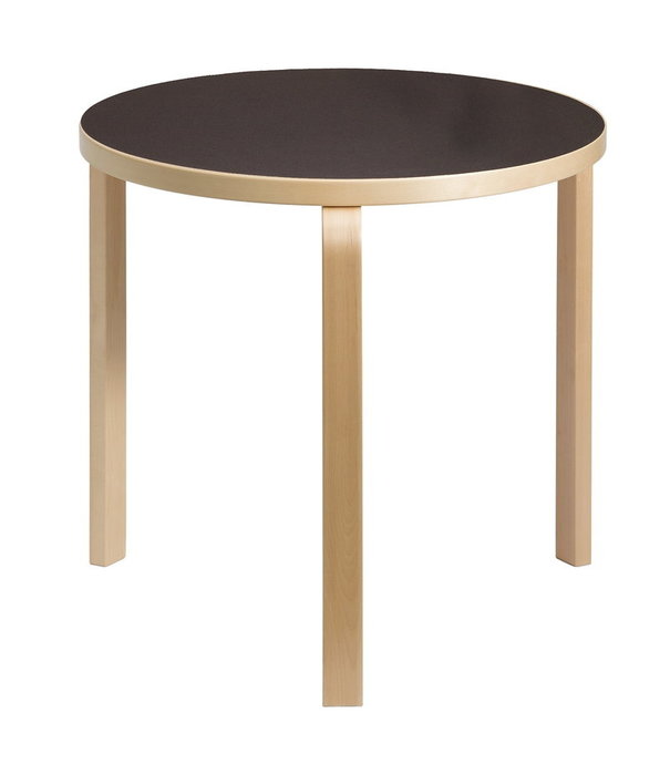 Artek  Artek - Aalto Table round 90B black lino