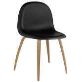 Gubi 3D Dining Chair black shell, oak legs