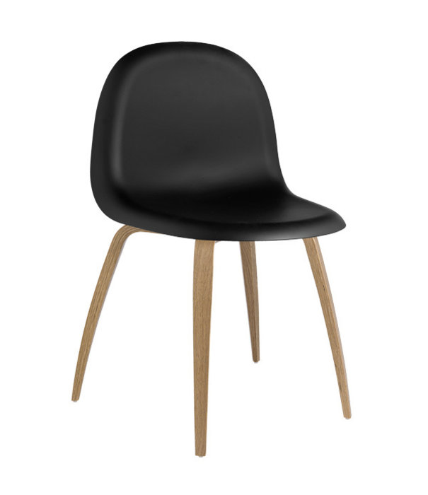 Gubi  Gubi 3D Dining Chair black shell, oak legs