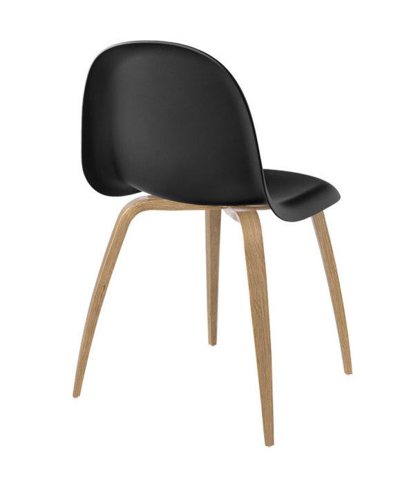 Gubi  Gubi 3D Dining Chair black shell, oak legs