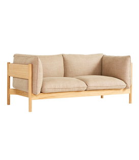 Hay - Arbour 2-seater Sofa Linen Grid beige - oak frame
