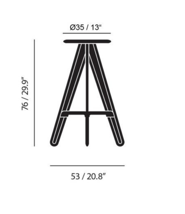 Tom Dixon  Tom Dixon - Slab bar stool oak H76 cm.