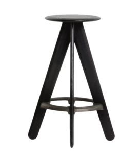 Slab bar stool black oak H76 cm.