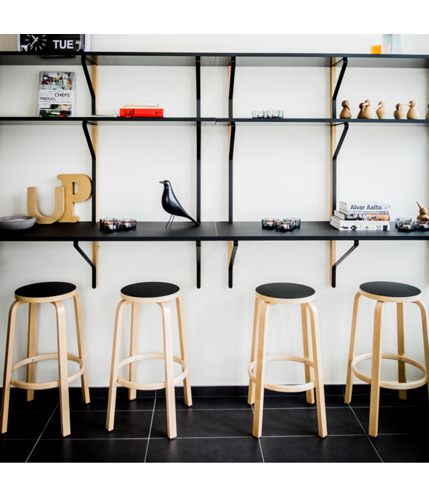 Artek  Artek - Bar Stool 64  Birch- Lino Black