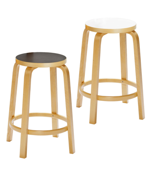 Artek  Artek - Bar Stool 64  Birch- Lino Black