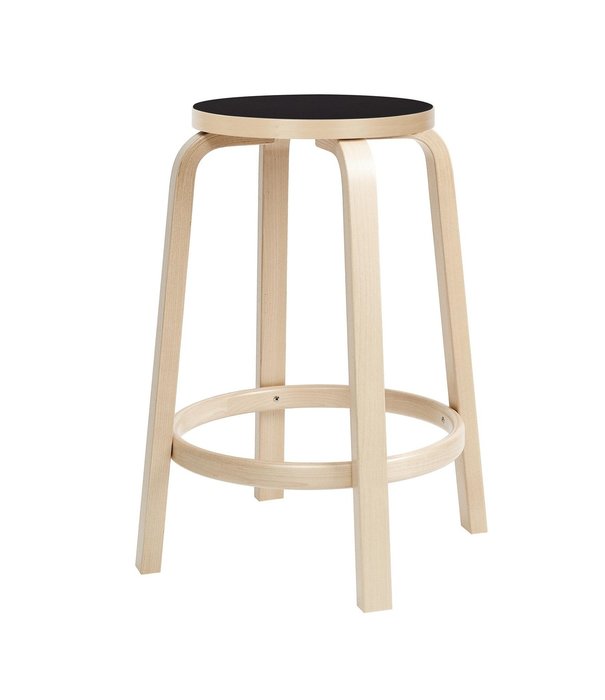 Artek  Artek - Bar Stool 64  Birch- Lino Black