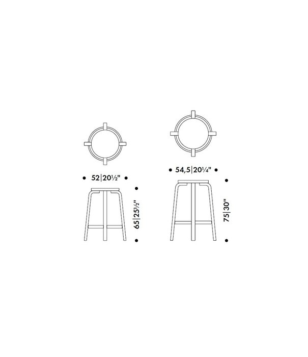 Artek  Artek - Bar Stool 64 White Birch