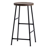 Hay Cornet Barkruk Low soft black basis, gerookt eiken