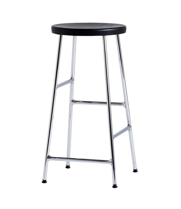Hay  Hay Cornet Bar Stool black oak, chromed base