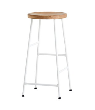 Hay Cornet Bar Stool oiled oak, cream white base 65cm