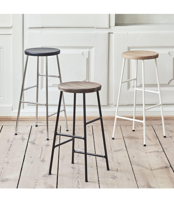 Hay  Hay Cornet Bar Stool oiled oak, soft black base