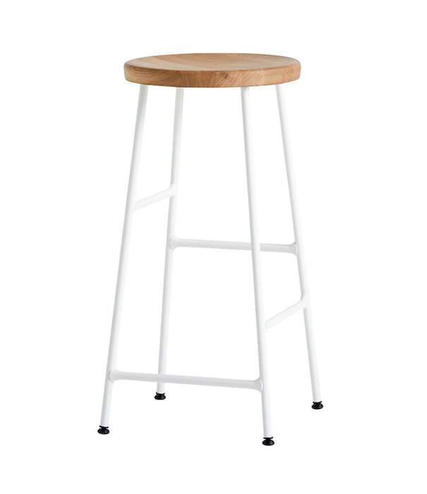 Hay  Hay Cornet Bar Stool High oiled oak, cream white base
