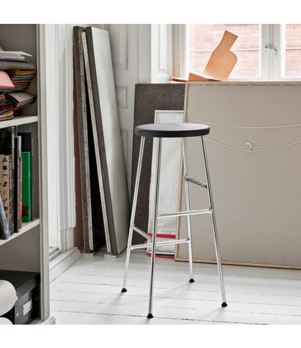 Hay  Hay Cornet Bar Stool oiled oak, soft black base
