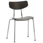 Vitra  Moca Dining Chair dark oak, chrome tube base