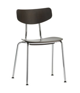 Vitra  Moca Dining Chair dark oak, chrome tube base