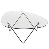 Pedrera Coffee Table clear glass, black base