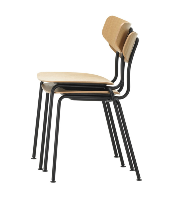 Vitra  Moca Dining Chair oak, black tube base