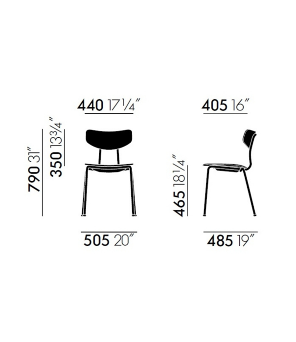 Vitra  Vitra  Moca Dining Chair oak, black tube base