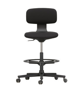 Vitra Rookie High Bureaustoel zwart, stof Twill zwart