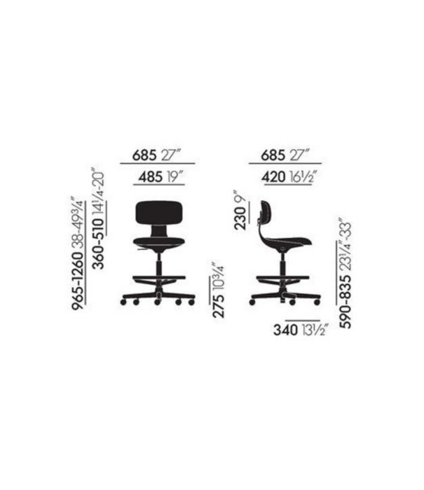Vitra  Vitra Rookie High Office Chair tress aubergine