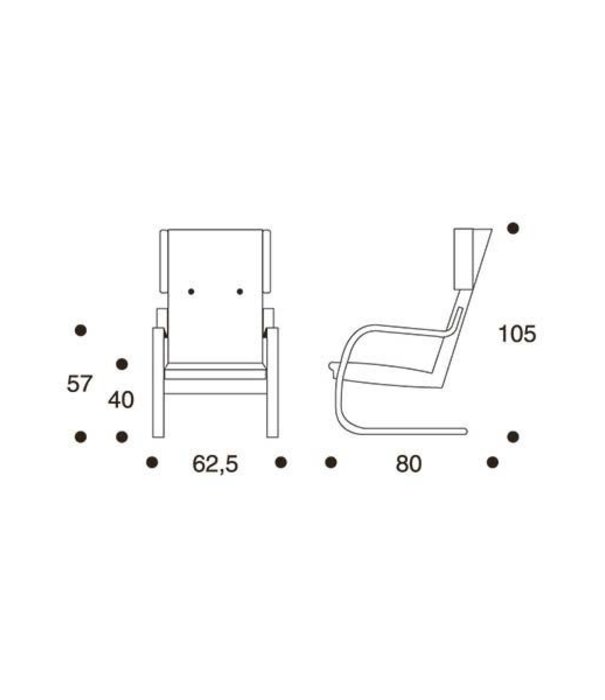 Artek  Artek - Lounge Chair 401 Wit/Bruin