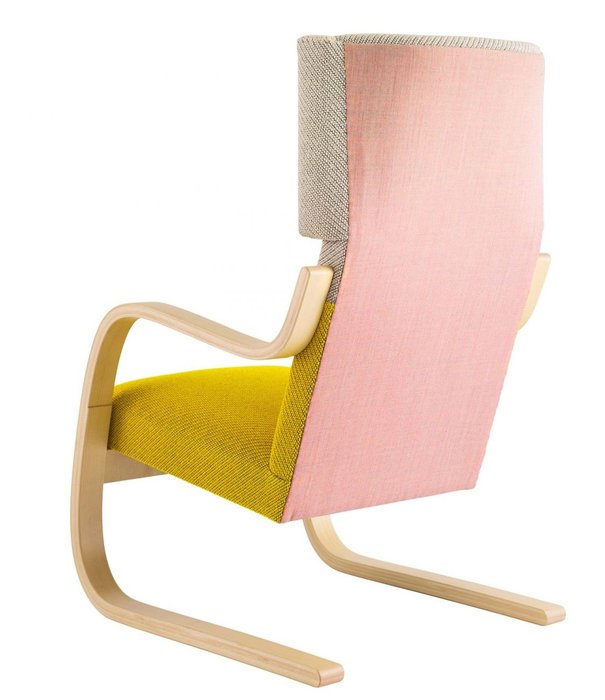 Artek  Artek - Lounge Chair 401 Grijs + Geel