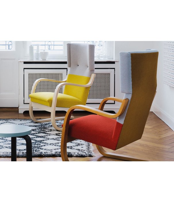 Artek  Artek - Lounge Chair 401 Grey + Yellow