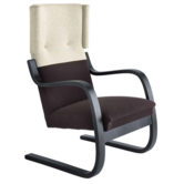 Lounge Chair 401 Wit/Bruin