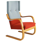 Artek - Lounge Chair 401 Blauw/Rood