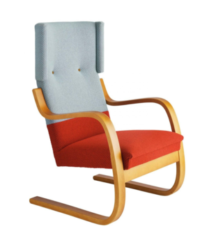 Artek - Lounge Chair 401 Blauw/Rood