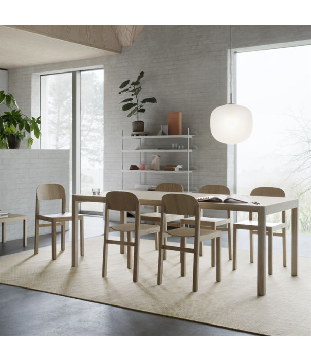 Muuto  Muuto Workshop Tafel zwart, zwart linoleum 140cm