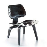 LCW Calf's Skin lounge chair black ash, black/white