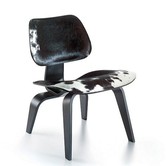 Vitra - Eames LCW Calf's Skin lounge stoel essen,  zwart/wit