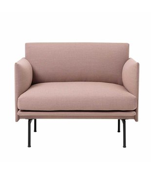 Muuto Outline Fauteuil Fiord 551, zwart onderstel