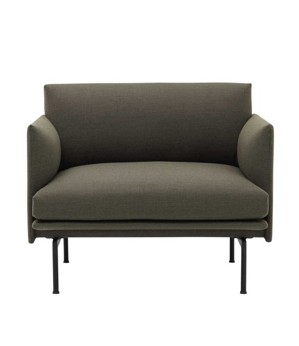 Muuto Outline Fauteuil Fiord 961, zwart onderstel