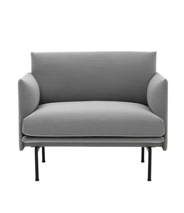 Muuto  Muuto Outline Fauteuil Steelcut Trio 133, zwart onderstel