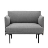 Outline Chair Fiord 151 grey, black base