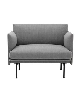 Outline Chair Fiord 151 grey, black base