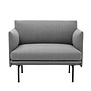 Muuto Outline Fauteuil Fiord 151 grijs, zwart onderstel