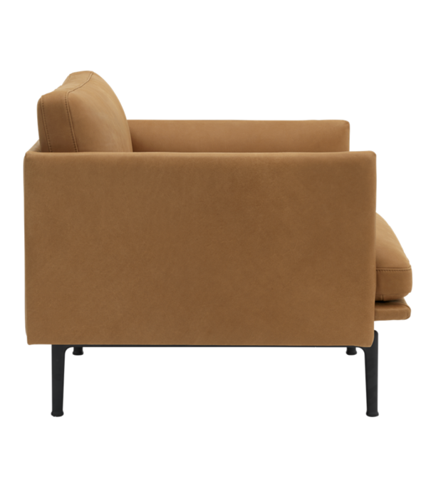 Muuto Outline Fauteuil Fiord 151 grijs, zwart onderstel