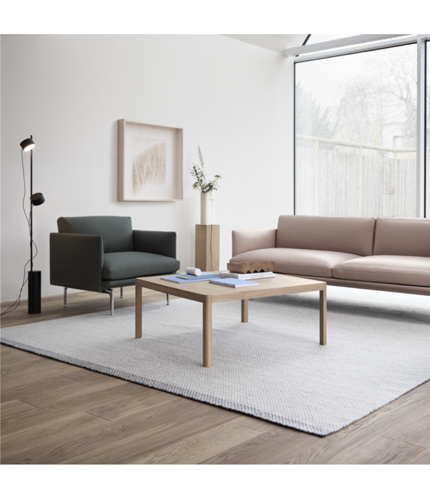 Muuto Outline Fauteuil Fiord 151 grijs, zwart onderstel